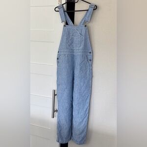 Faherty Blue Striped Overalls